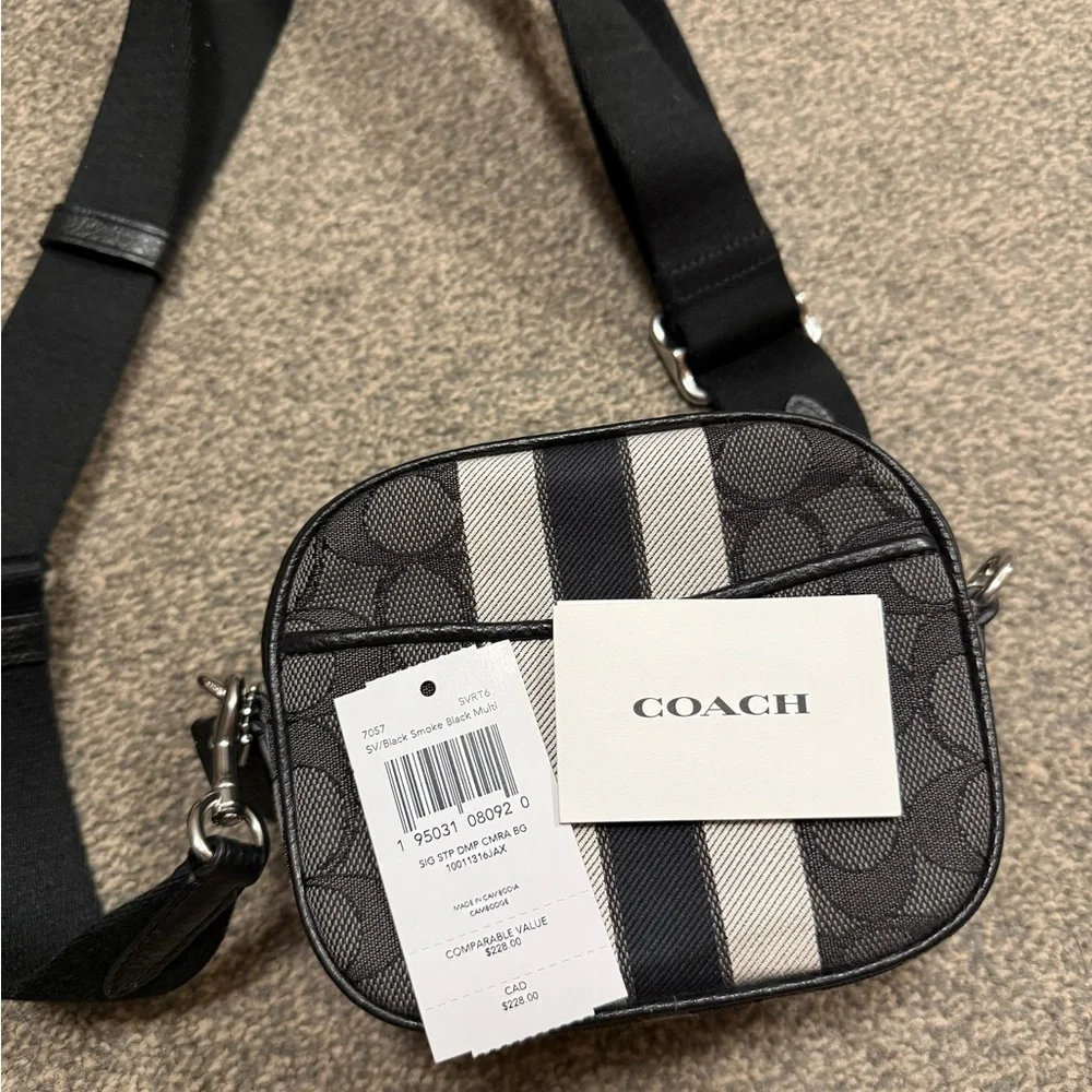 Coach C9120 Demsey Camera Shoulder Bag Canvas x Leather Black Signature - Picture 12 of 12